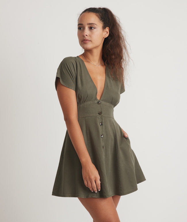 Camila Mini Dress in Olive – Marine Layer